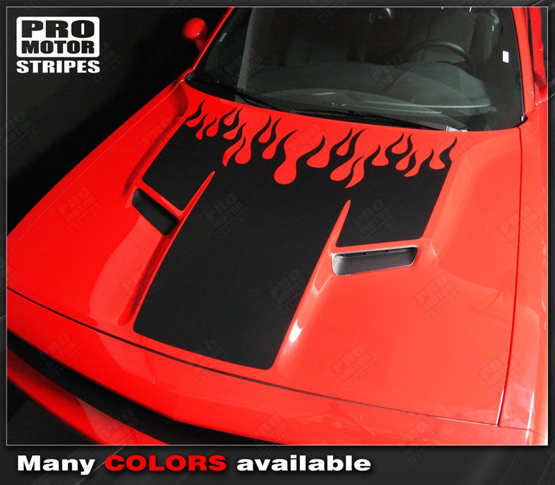 Choose Color Dodge Challenger 2008-2019 Hood Stripes Decals w// Optional Text