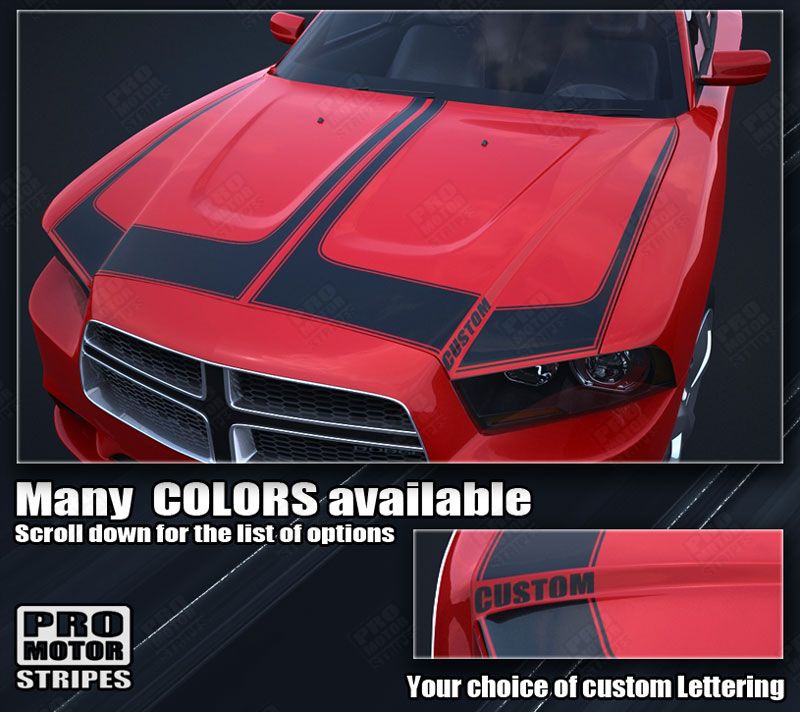 Pro Motor Stripes Hood Accent Blackout Stripes For Dodge Charger 2011-2014 – Choose Your Color, 3M Vinyl