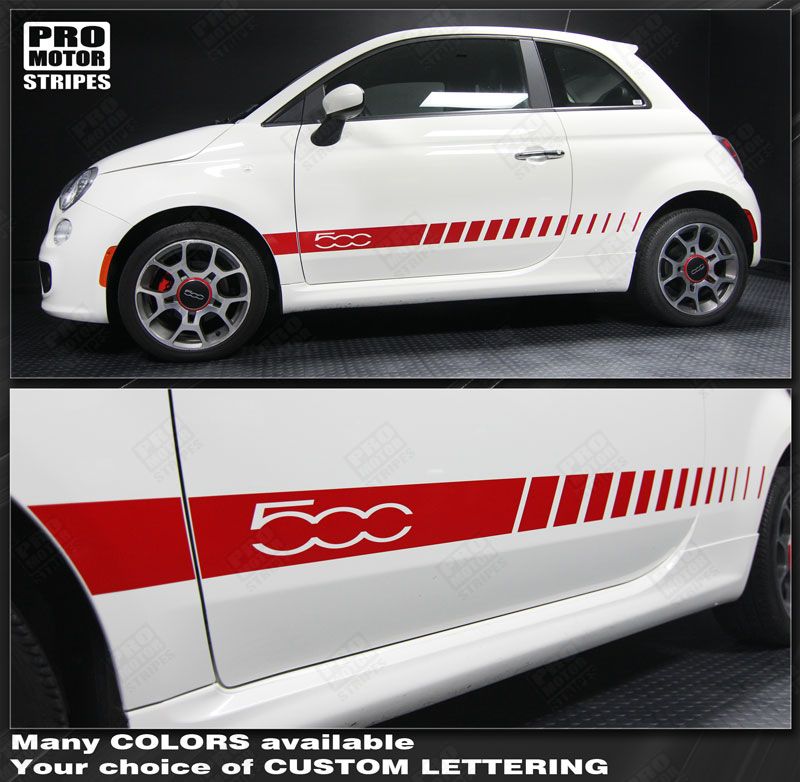 11 And Up Fiat 500 Custom Vinyl Decal Graphics Rocker Racing Side Stripes 4 Auto Parts And Vehicles Car Truck Graphics Decals Magenta Cl